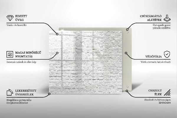 Üveg vágódeszka Téglafal fal