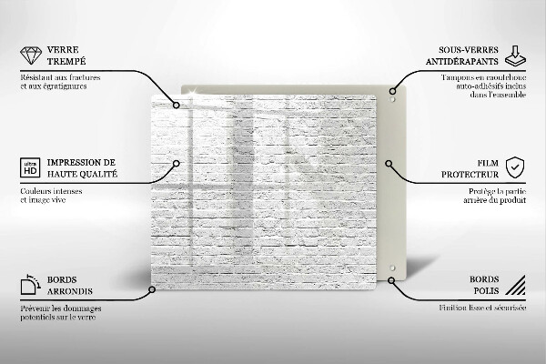 Üveg vágódeszka Téglafal fal