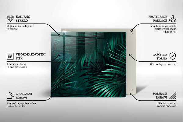 Üveg vágódeszka Vad dzsungel levelei