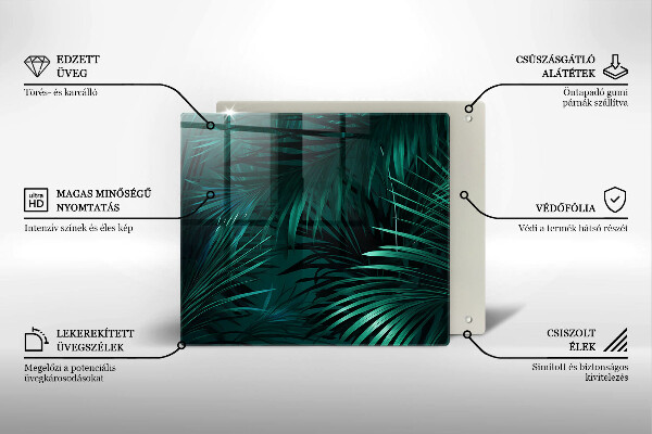 Üveg vágódeszka Vad dzsungel levelei