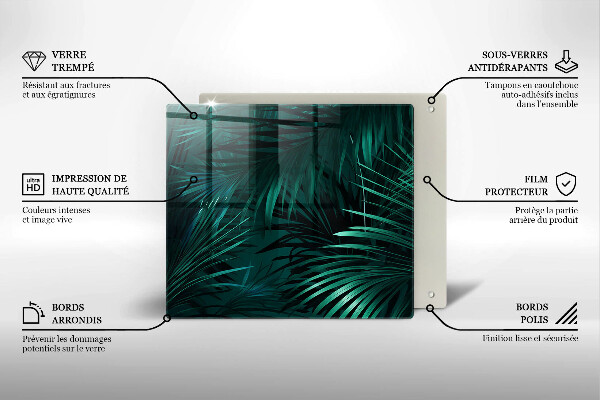 Üveg vágódeszka Vad dzsungel levelei