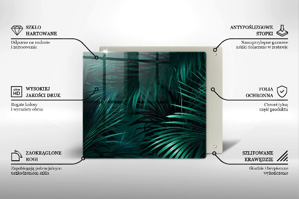 Üveg vágódeszka Vad dzsungel levelei