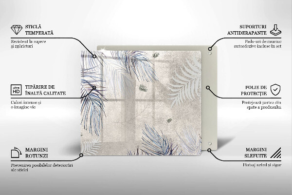 Üveg vágódeszka Finom levelek