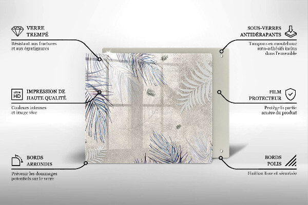 Üveg vágódeszka Finom levelek