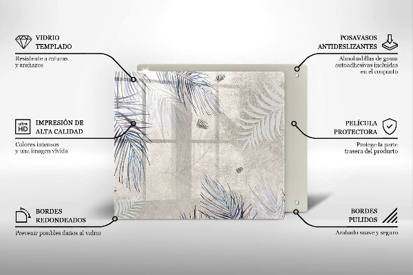 Üveg vágódeszka Finom levelek