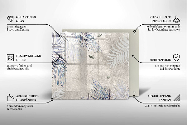 Üveg vágódeszka Finom levelek