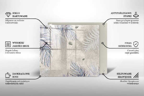 Üveg vágódeszka Finom levelek