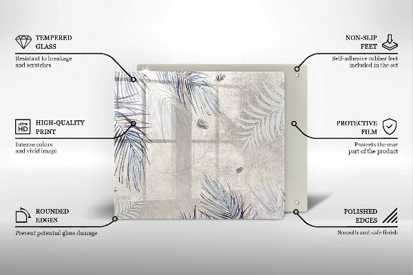 Üveg vágódeszka Finom levelek