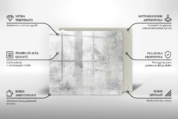 Üveg vágódeszka Beton textúra