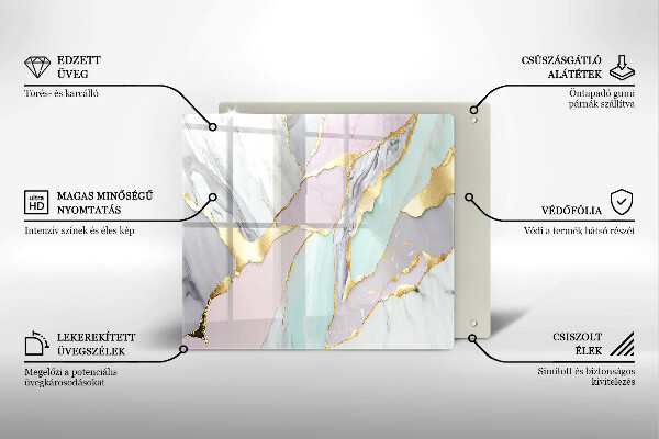 Üveg vágódeszka Pasztell márvány