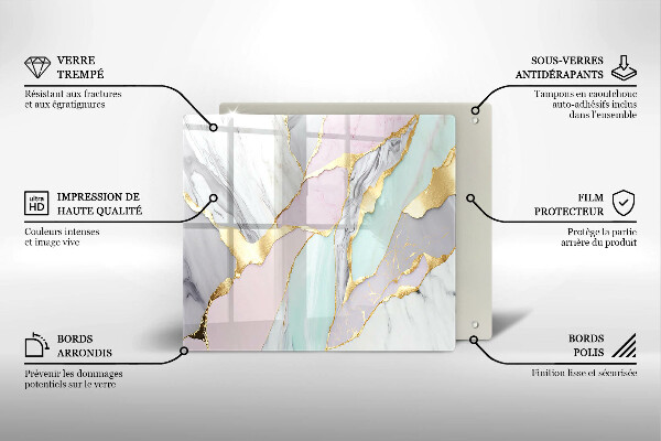 Üveg vágódeszka Pasztell márvány