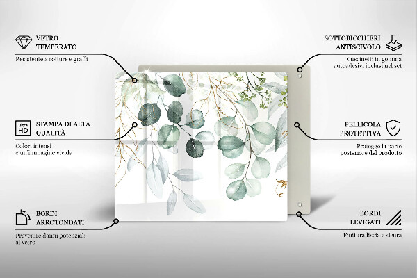 Üveg vágódeszka Festett növények