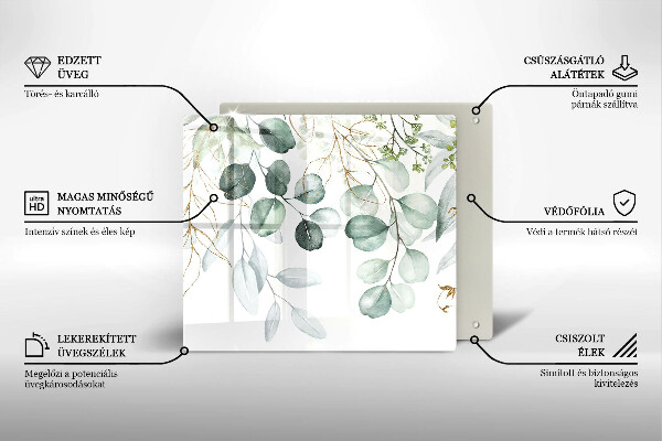 Üveg vágódeszka Festett növények