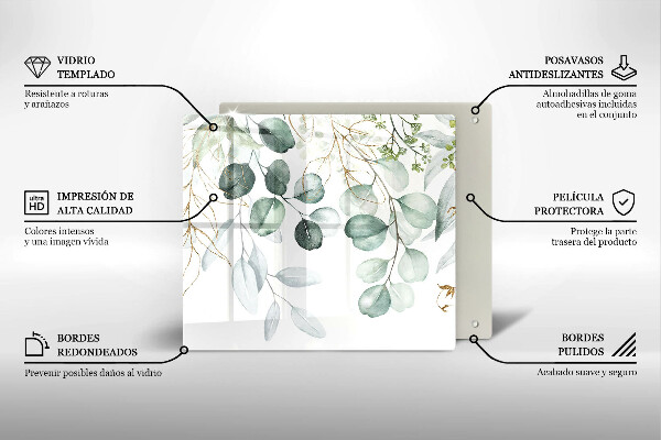 Üveg vágódeszka Festett növények