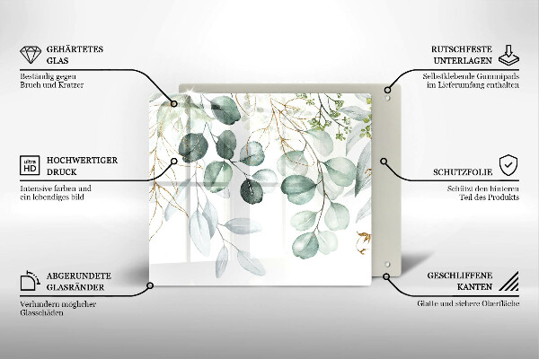 Üveg vágódeszka Festett növények