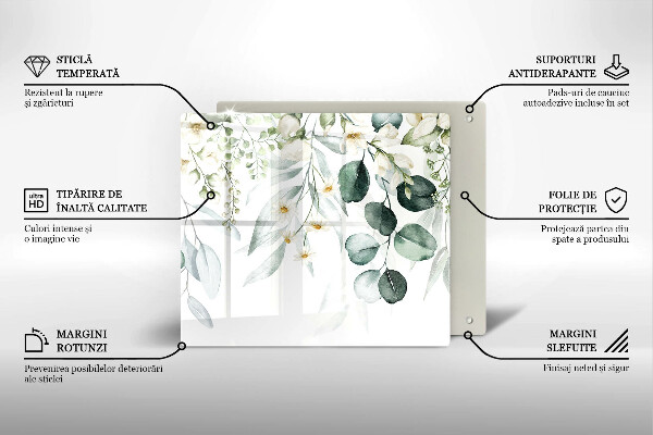 Üveg vágódeszka Akvarell növények