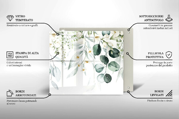 Üveg vágódeszka Akvarell növények