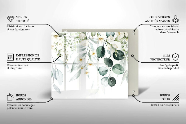 Üveg vágódeszka Akvarell növények