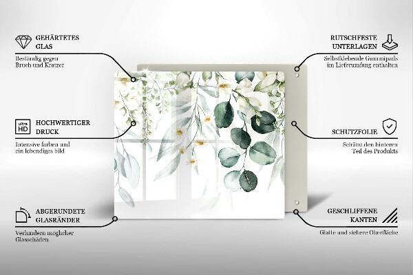 Üveg vágódeszka Akvarell növények