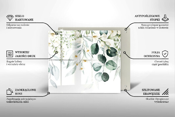 Üveg vágódeszka Akvarell növények