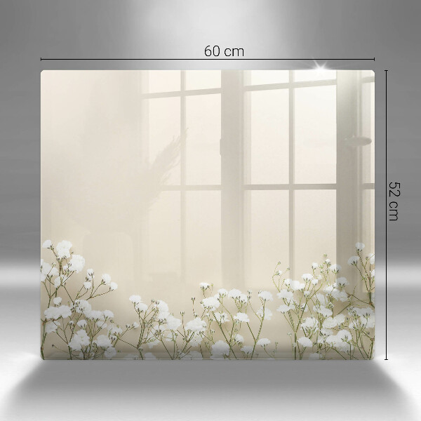 Üveg vágódeszka Gipsz boho virágok