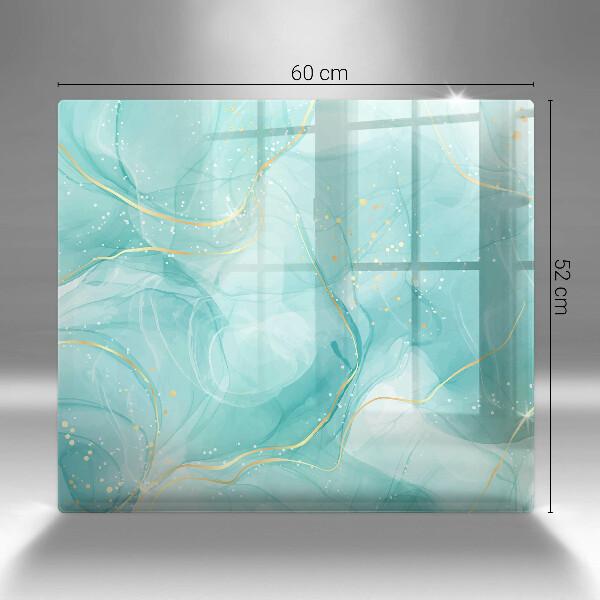 Üveg vágódeszka Kék és arany absztrakció