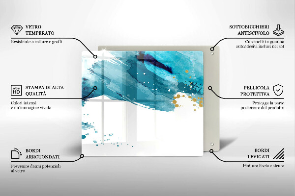 Üveg vágódeszka Kék foltok