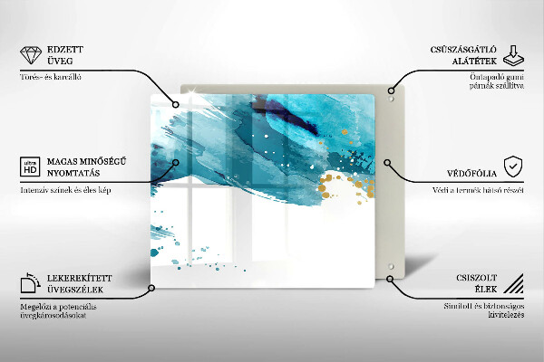 Üveg vágódeszka Kék foltok