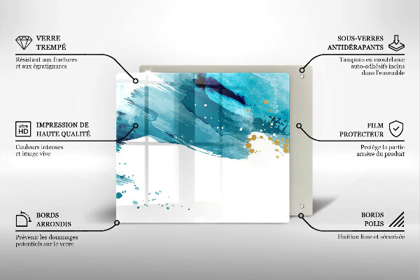 Üveg vágódeszka Kék foltok