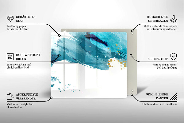 Üveg vágódeszka Kék foltok