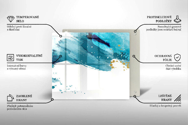 Üveg vágódeszka Kék foltok