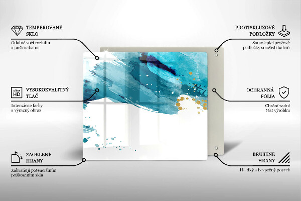 Üveg vágódeszka Kék foltok