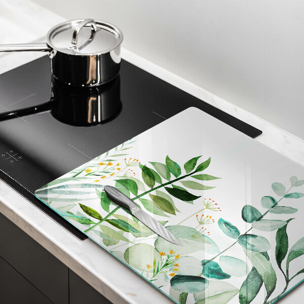 Üveg vágódeszka Növény levelek illusztráció