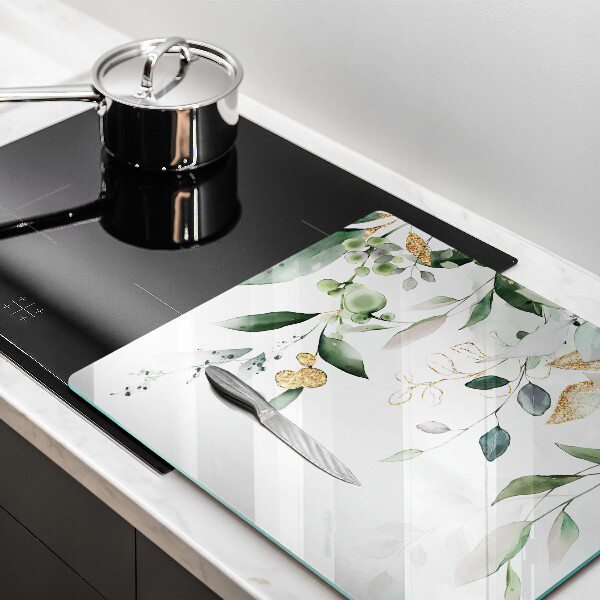 Üveg vágódeszka Akvarell levelek