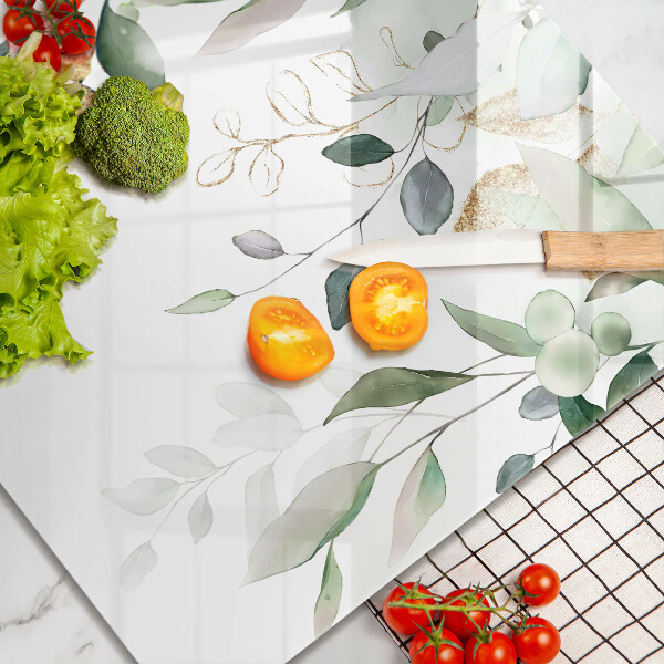 Üveg vágódeszka Akvarell levelek