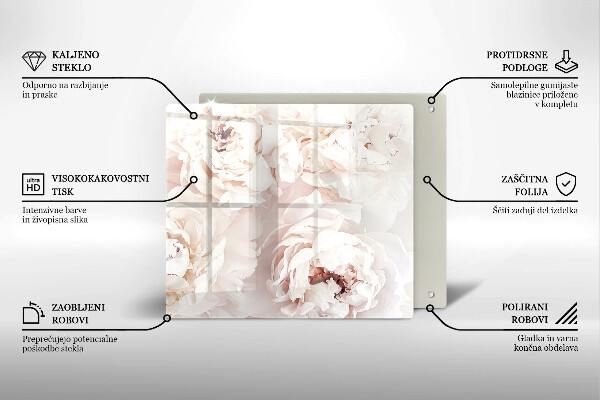 Üveg vágódeszka Pasztell bazsarózsa