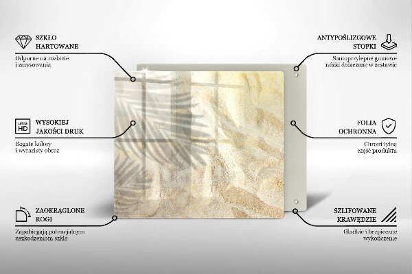 Üveg vágódeszka Pálmalevél és homok