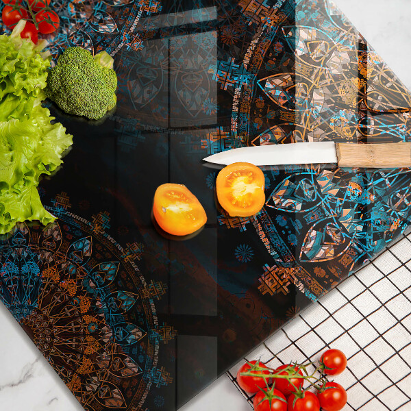 Üveg vágódeszka Boho vintage kerekek