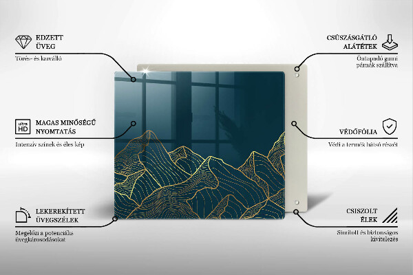 Üveg vágódeszka Absztrakt hegyek