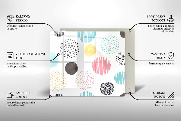 Üveg vágódeszka Festett formák