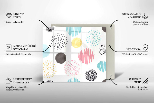 Üveg vágódeszka Festett formák