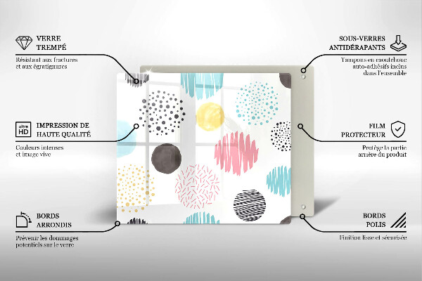 Üveg vágódeszka Festett formák