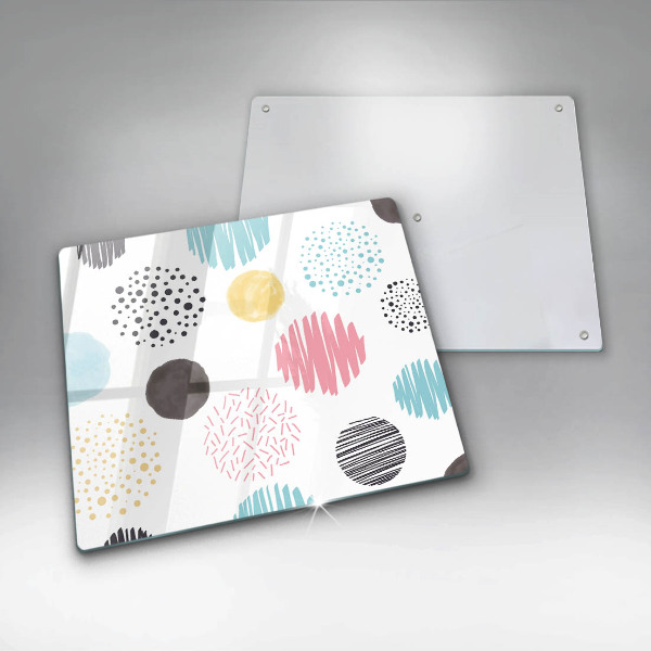 Üveg vágódeszka Festett formák