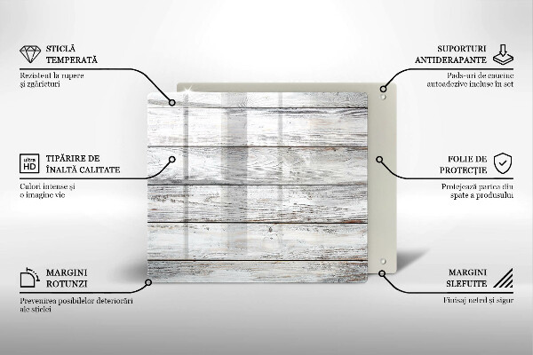 Üveg vágódeszka Világos fa táblák