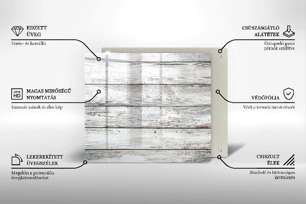 Üveg vágódeszka Világos fa táblák