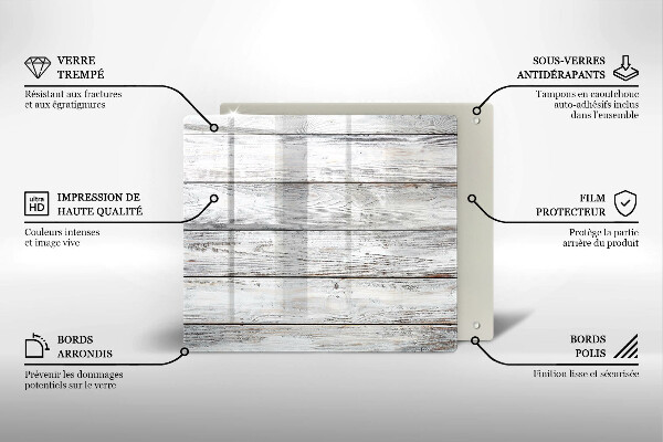 Üveg vágódeszka Világos fa táblák