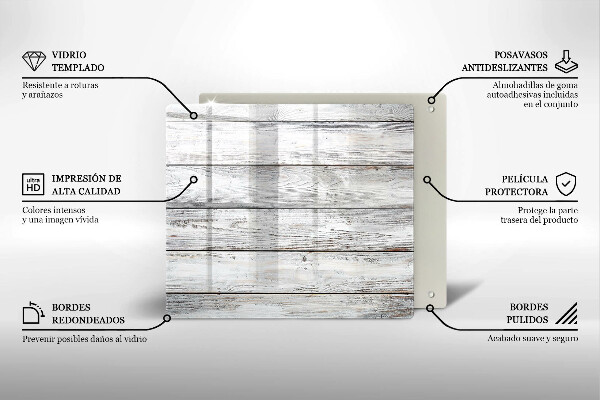 Üveg vágódeszka Világos fa táblák