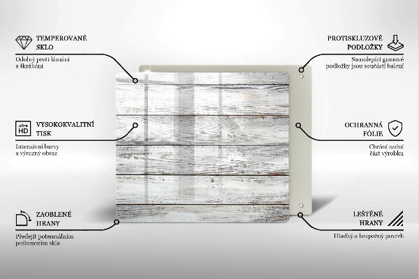 Üveg vágódeszka Világos fa táblák