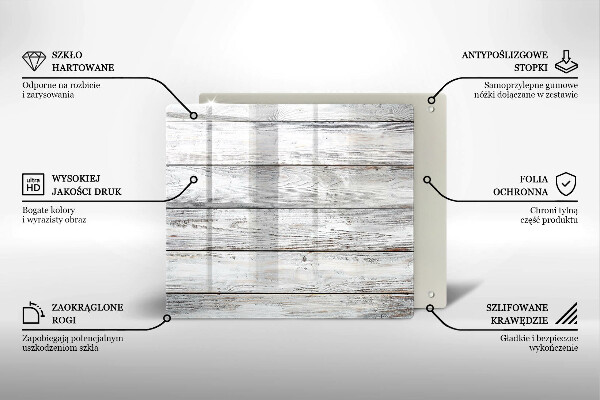 Üveg vágódeszka Világos fa táblák