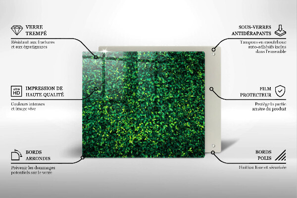 Üveg vágódeszka Növény kis levelekkel